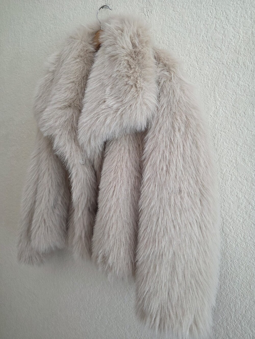 Zara Faux Fur Coat in Cream Size L - Picture 12 of 13